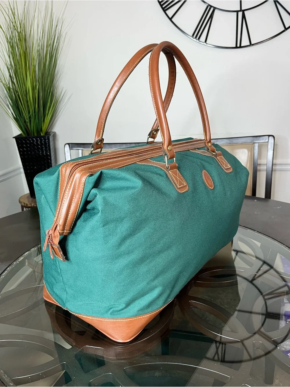 Vintage Polo Ralph Lauren Duffel Bag Green Weekender Travel